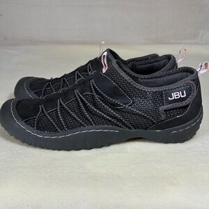 JBU Women’s Black and Pink Slip-on Athletic Shoes Size 8
